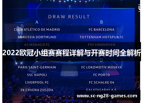 2022欧冠小组赛赛程详解与开赛时间全解析